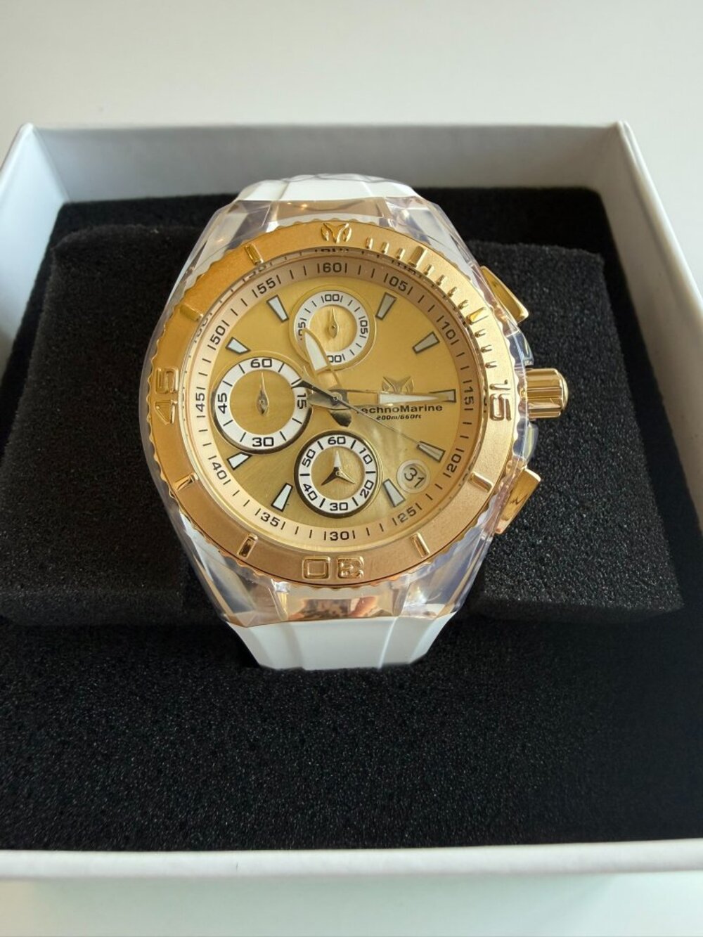 TechnoMarine Cruise Original TM-115311 White Gold 40mm Watch NWT Box